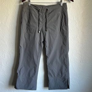 Prana brand gray nylon capri pants size xs